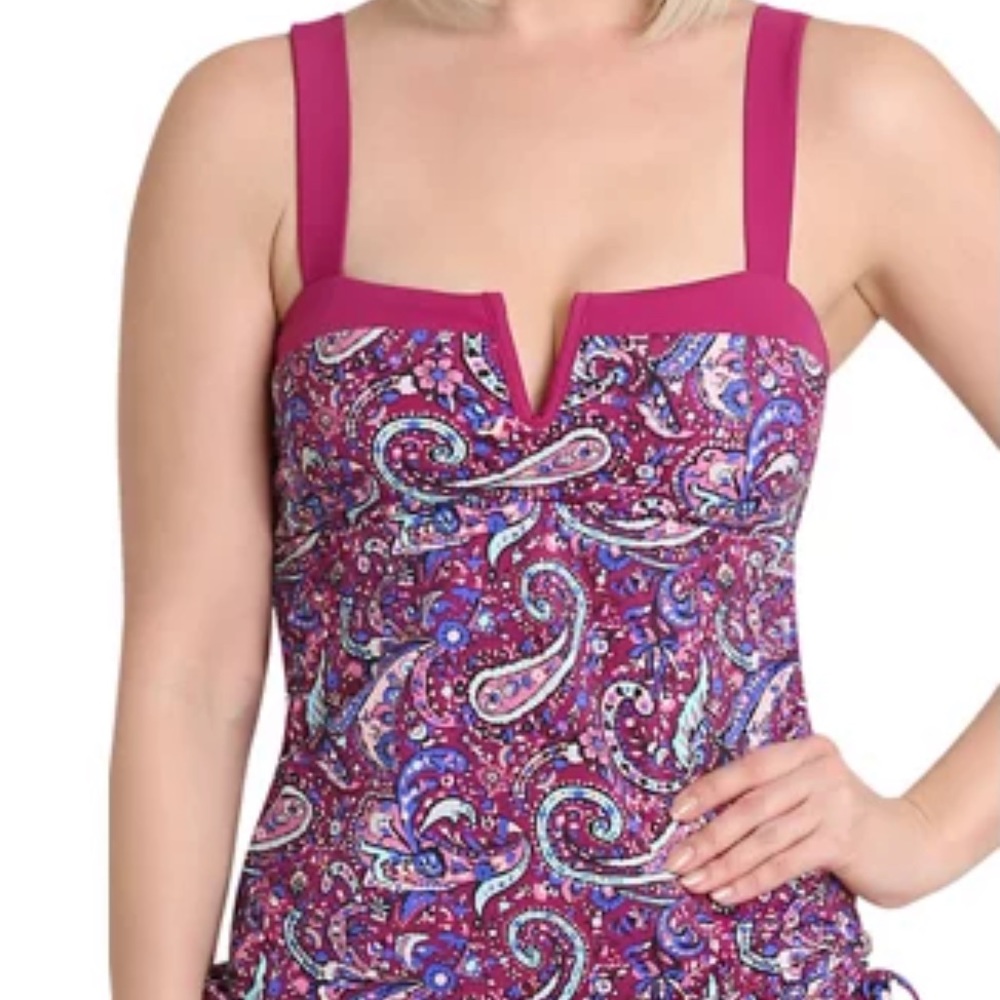 Nanette Lepore Paisley V-Wire Bandeau Tankini Top